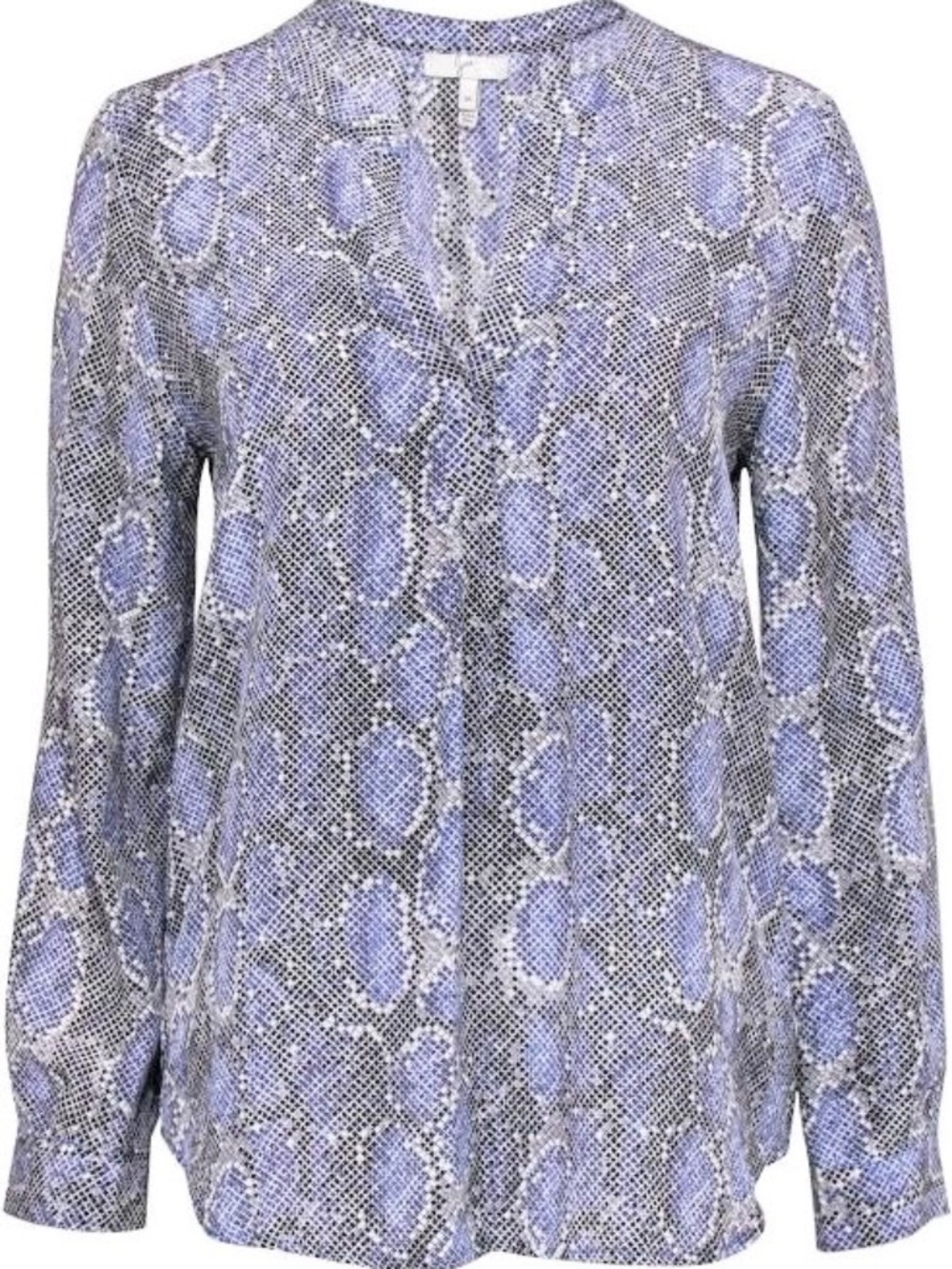 Joie Purple Blue Gray Snake Print Silk Blouse